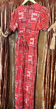 Medium Red Bandana Print Maxi Dress with Rickrack Trim