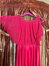 Medium Hot Pink Polyester Maxi Dress with Flutter Sleeves