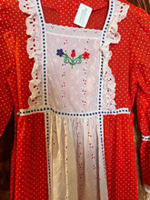 Small Red Cotton Polka Dot Maxi Dress