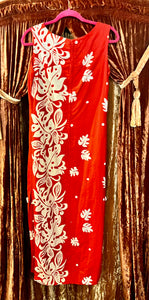 Large Hawaiian Print Maxi Dress Cotton 70’s Dress