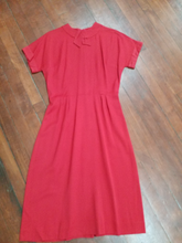 Medium 1960s Red Cotton Wiggle Dress Christmas Vintage