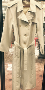 Large vintage gabardine trench coat - vintage women's jacket - tan trench coat